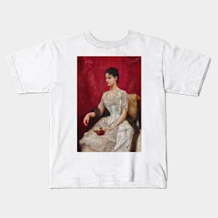 Lady in White by Julius LeBlanc Stewart Kids T-Shirt